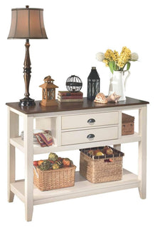 Ashley Dining Room Server in Brown and Cottage White