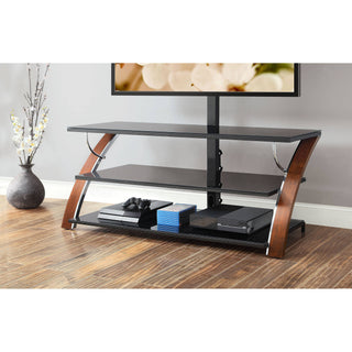 Whalen Payton Brown Cherry 3-in-1 Flat Panel TV Stand for TVs up to 65"